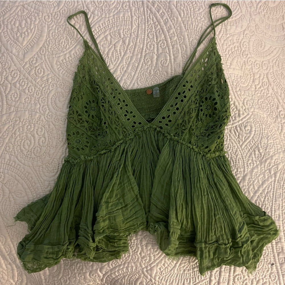 Free People green top